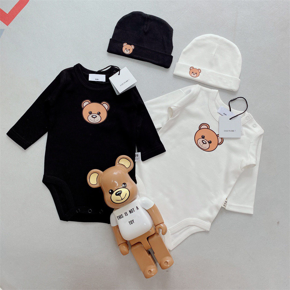 

Luxury Designer Rompers Infant Newborn Baby Girl Cotton Overalls Clothes New Year Costume Teddy Bear Kids Onesie Bodysuit Babies, White