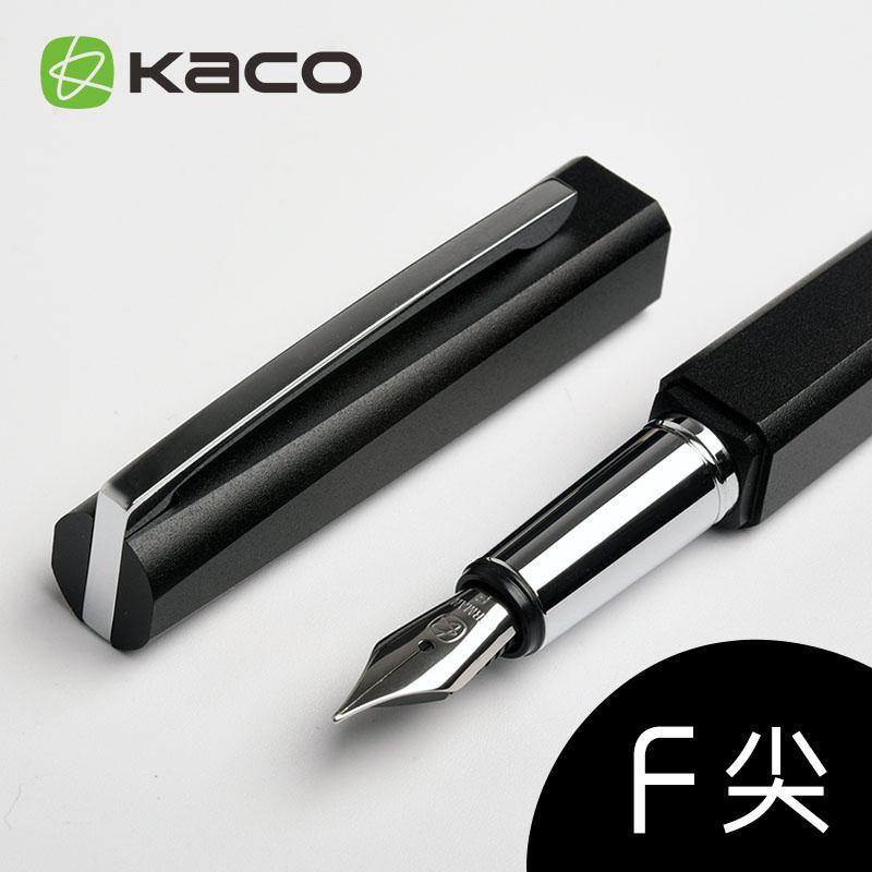 

KACO SQUARE Series Luxury Blue and Silver Clip Fountain Pen with 0.5mm Nib Nobel Metal Aluminum Ink Pens with Original Gift Case1, Red