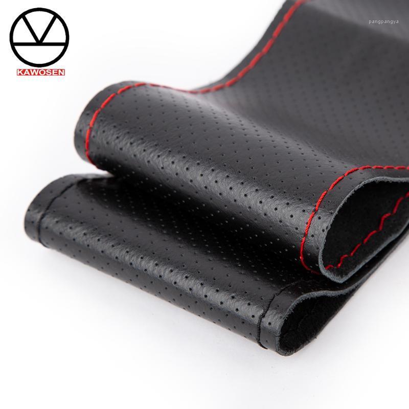 

KAWOSEN 38cm 36cm 40cm Second Layer Leather Steering Wheel Cover Car Styling Accessories Volante Esportivo DIY Handmade SWCH021