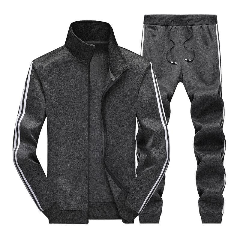

Men 2020 Winter Tracksuits Sport Running Set Thick Warm Vest Hoodies Pants Suit Zipper Sportswear Male Jogger Hoodie Sporting 6A1A, Grey