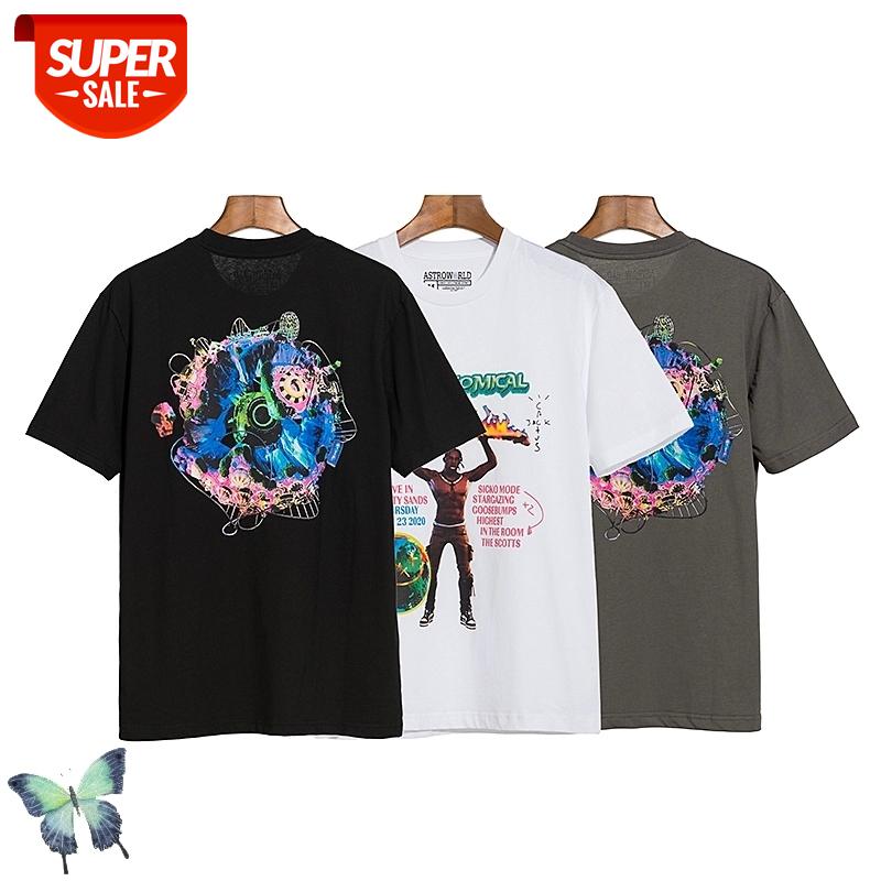

New Travis Scott Cactus Jack T Shirt Hip-hop Round-neck T-shirt Men Women 100% Cotton Casual T-shirts Fast Shipping #Vx5f, White;black