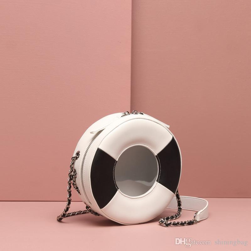 

Chain jelly bag ladies new design transparent small round bag color matching ladies personality leather shoulder diagonal handbag gift 1061