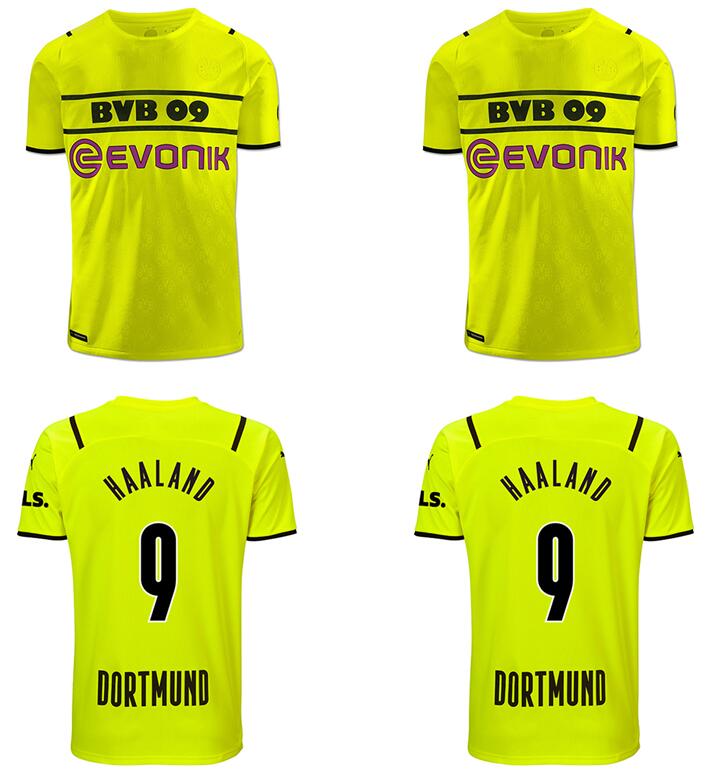 21 22 Jersey de football de Dortmund 2021 2022 Haaland Reus Borussia Shirts Football Reyna Hummels Brandt Bellingham Maillkghjcv