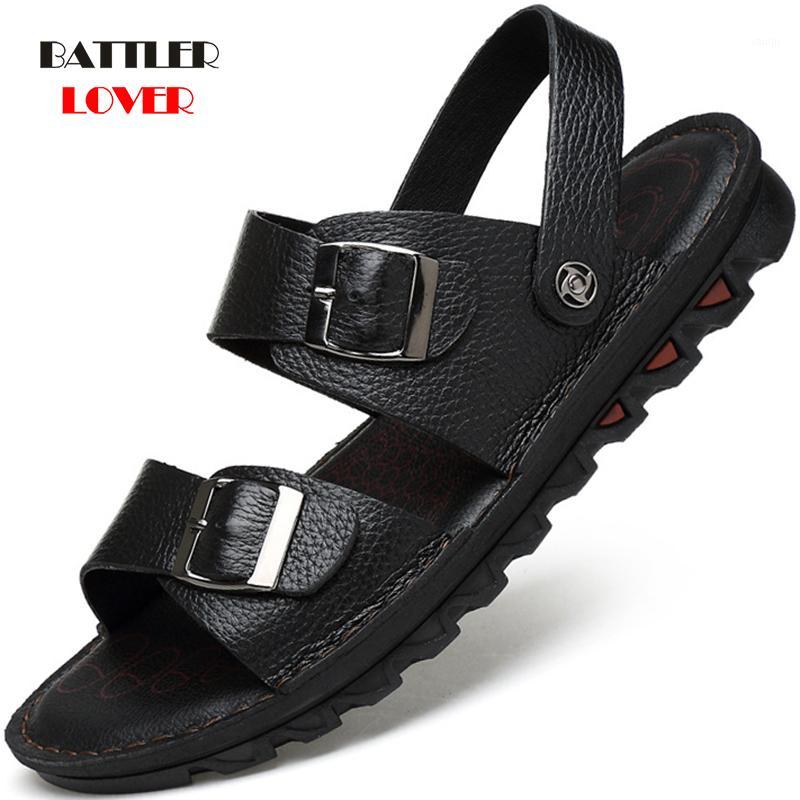 

2020 Men's Sandals Summer High Quality Shoes Beach Men Sandals Causal Shoes Genuine Leather Fashion Outdoor Footwear 37-471, 100 pcs choose this