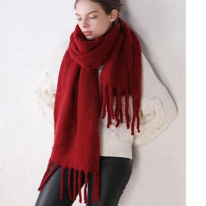 

Candy Color Thick Warm Women Winter Scarfs Shawl Ladies Stole Faux Cashmere Solid Color Scarves Poncho