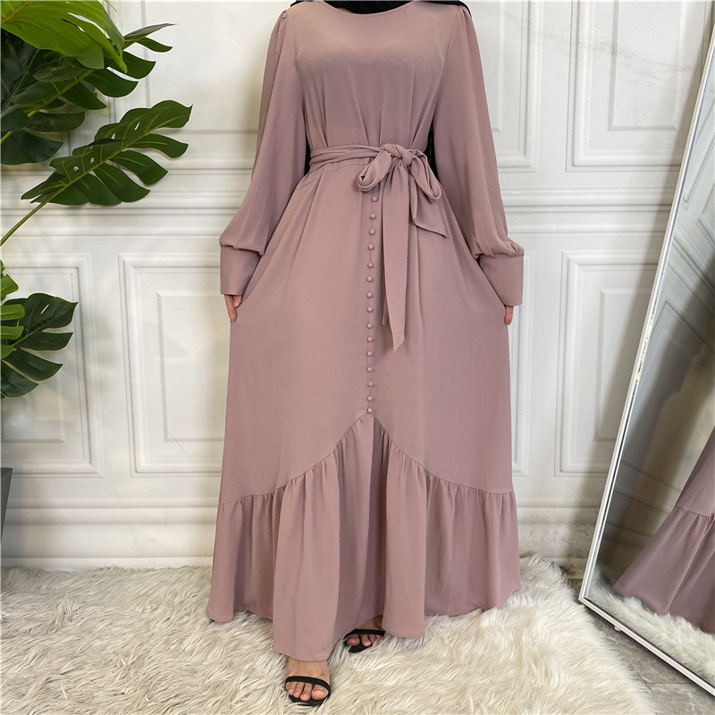 

Islam Arabic Muslim Long Dress For Women Ramadan Eid Mubarak Kaftan Abaya Dubai Pakistani Turkey Robe Longue Femme Musulmane, Army green