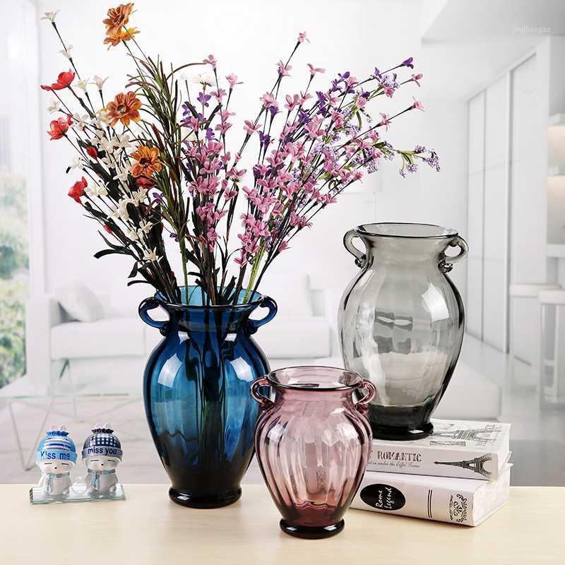 

Modern Creative glass vase colorful terrarium glass containers vases decoration home flowerpot wedding accessorie J1