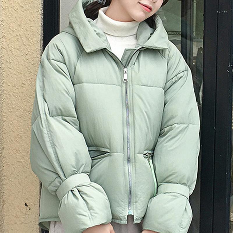 

Loose Thick Women Jacket Winter Coat New Bf Style Solid Color Warm Women Parkas Fashion Hooded Winter Clothes CDR24011, Green