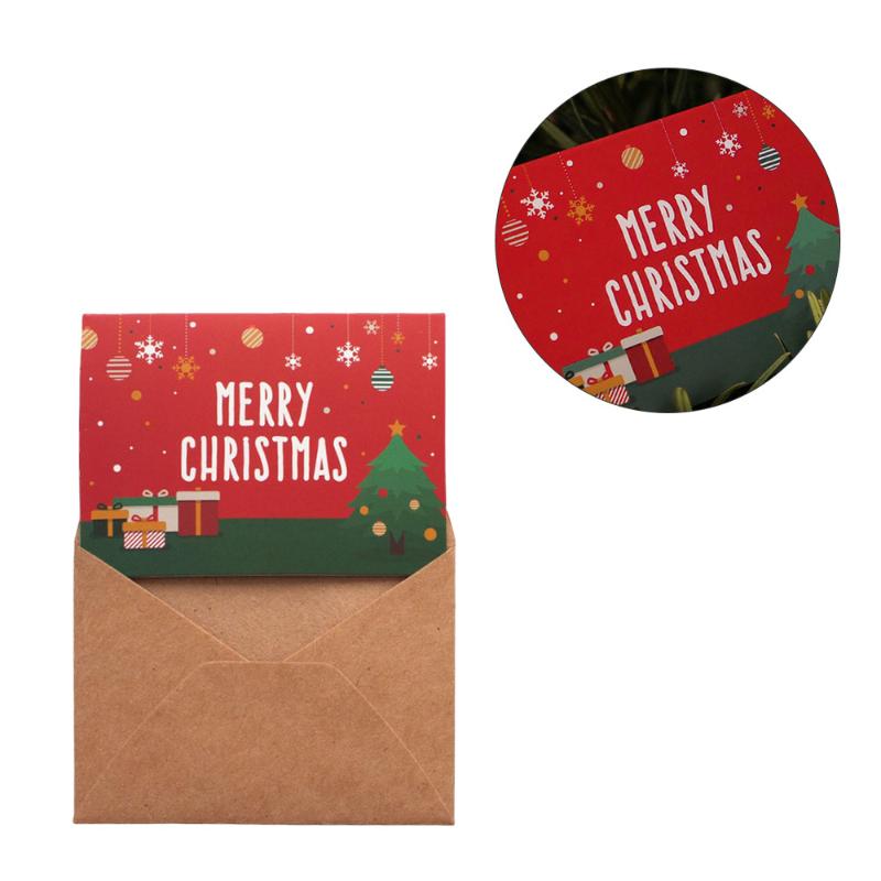

12 Pcs Retro Christmas Greeting Cards Printed Merry Christmas Blessing Creative Gift