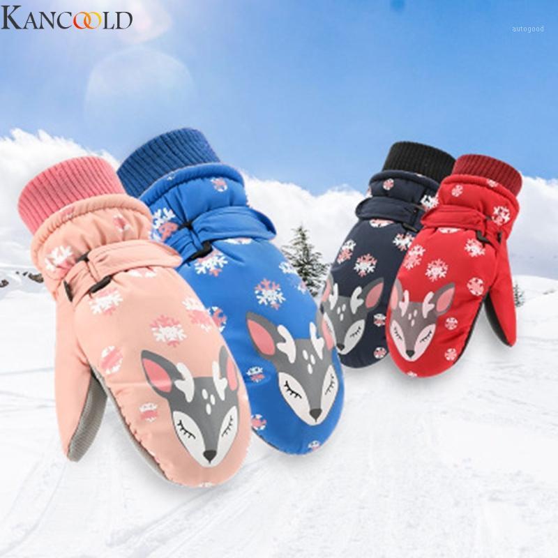 

Five Fingers Gloves KANCOOLD Girls Windproof Ski Cycling Climbing Outdoor Waterproof Anti-slip Leather Three-layer Warm1