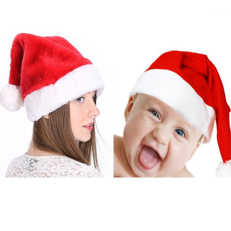 

Solid color Christmas Santa Claus Hat Xmas Party Unisex Cap Adult Kids1