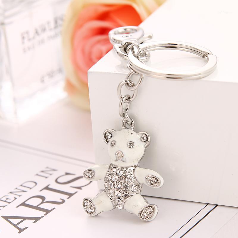 

2020 Fashion explosion rhinestone painting oil cute bear bag key chain party birthday gift free shipping1