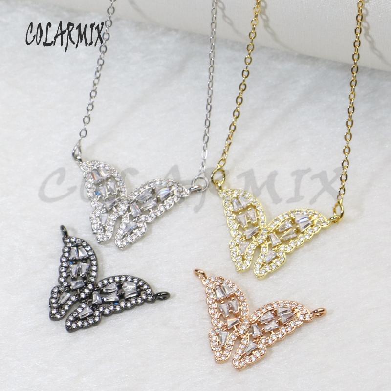 

Pendant Necklaces 8Pcs Butterfly Necklace Zircon Mix Color Jewelry Simple Style 5664