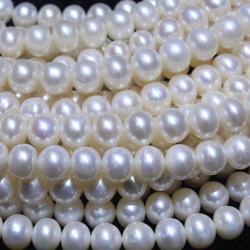 

Natural Freshwater Pearl Round Shape 9-10mm Loose Beads for Make Jewelry DIY Accessorie
