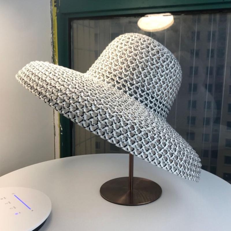 

Women Sun Hat Vintage Travel Visor Big Sea Summer Retro Ladies Casual Beach Wide Brim Dome Holiday Round Top, Black