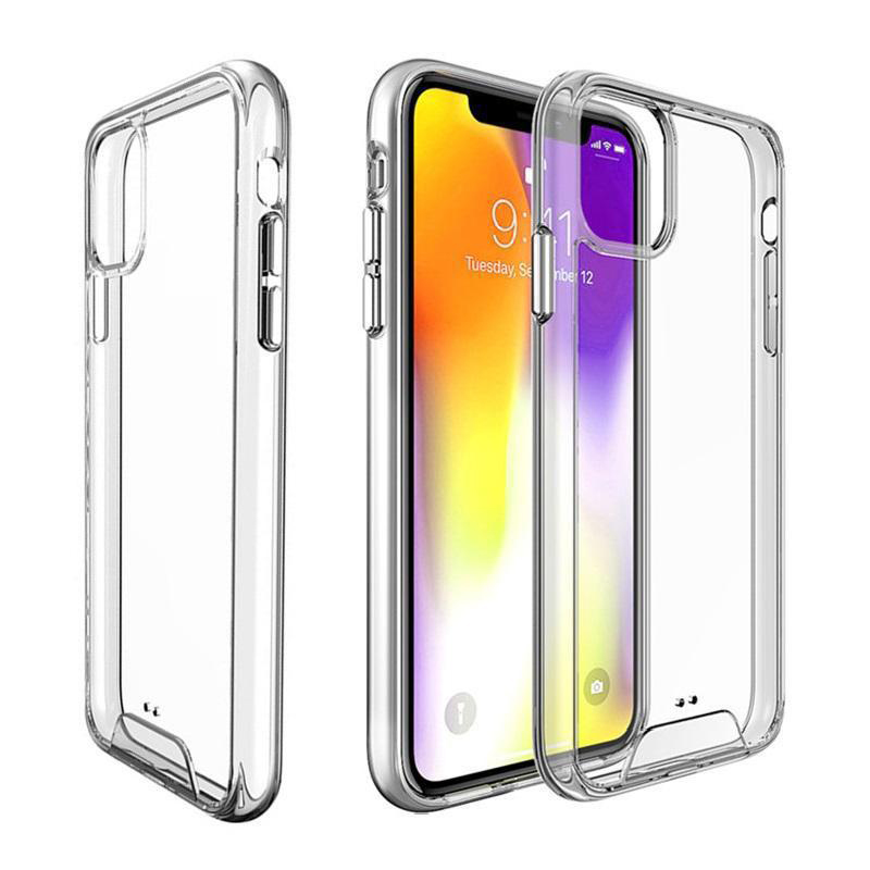 

Premium SPACE Transparent Rugged Phone Case Clear TPU PC Shockproof Cover For iPhone 12 11 pro max XR X 6 7 8 Plus Samsung S20 S10 Plus