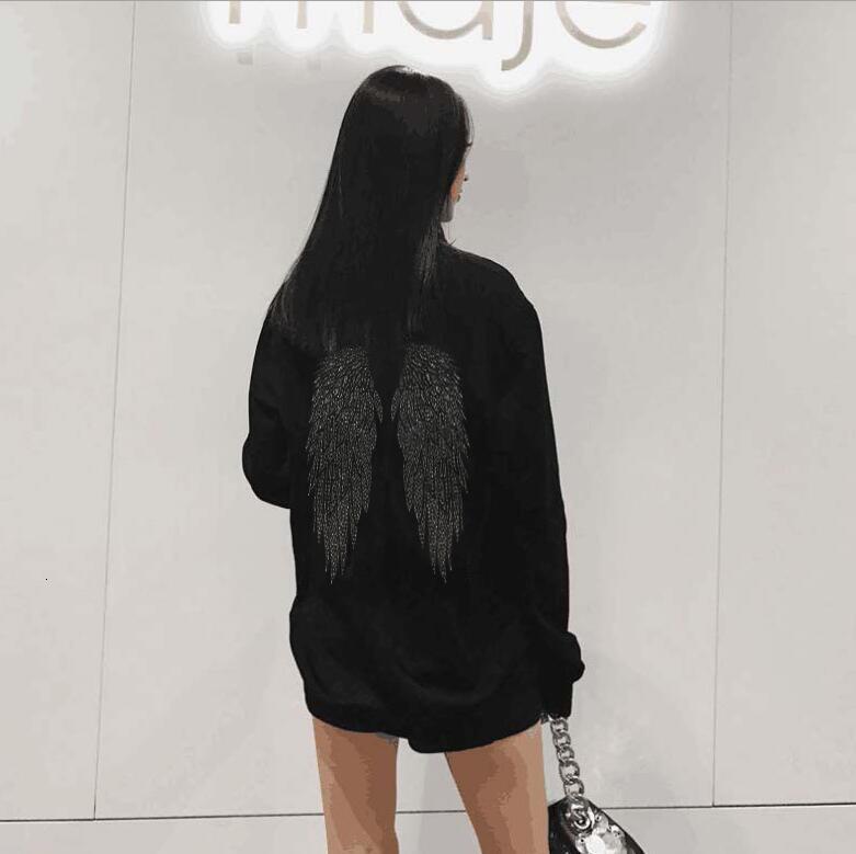 

High Quality Diamond Elastic Women's Hoodies Upper Casual Female Long Sleeve 2021 Y96m, As shown