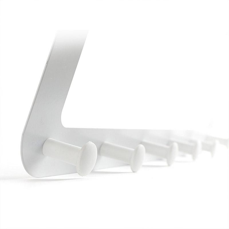 

Stainless Steel Over The Door Hooks Coat Hanger Rack 6 Hooks for Cloth Pants Hat Towel OCT998
