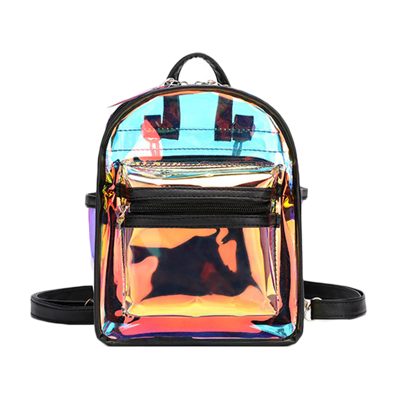 Fashion Backpack Waterproof Transparent Casual Shoulder Crossbody Laser Pvc Cute For Teenage Girls Holographic Backpack