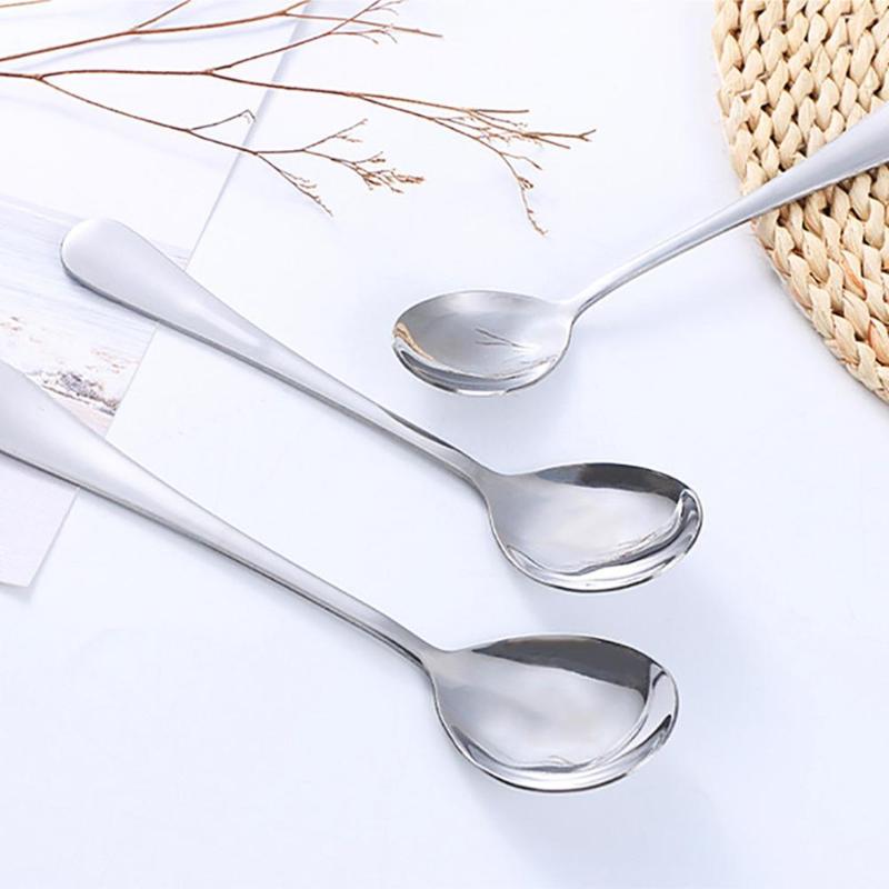 

Kitchen Long Handle Stainless Steel Ice Cream Dessert Coffee Spoon Tableware Coffee Drinking Tools Kitchen Gadget