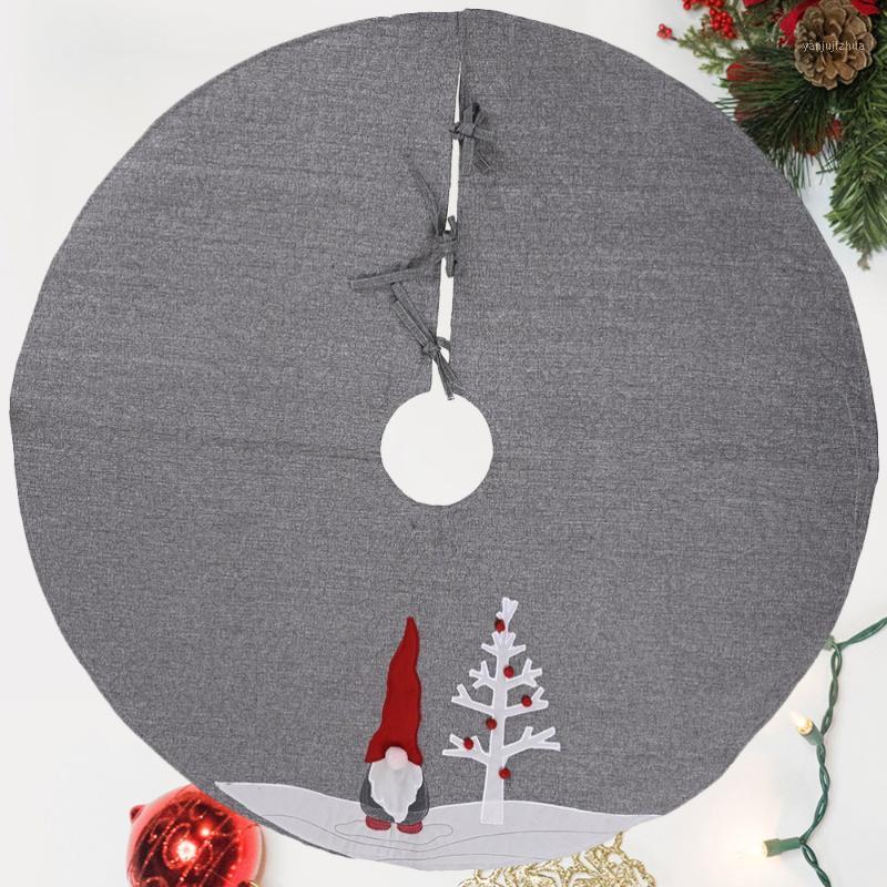 

1Pc 120cm Christmas Tree Bottom Skirt Grey Tree Bottom Apron Carpet Christmas New Year Scene Decoration1