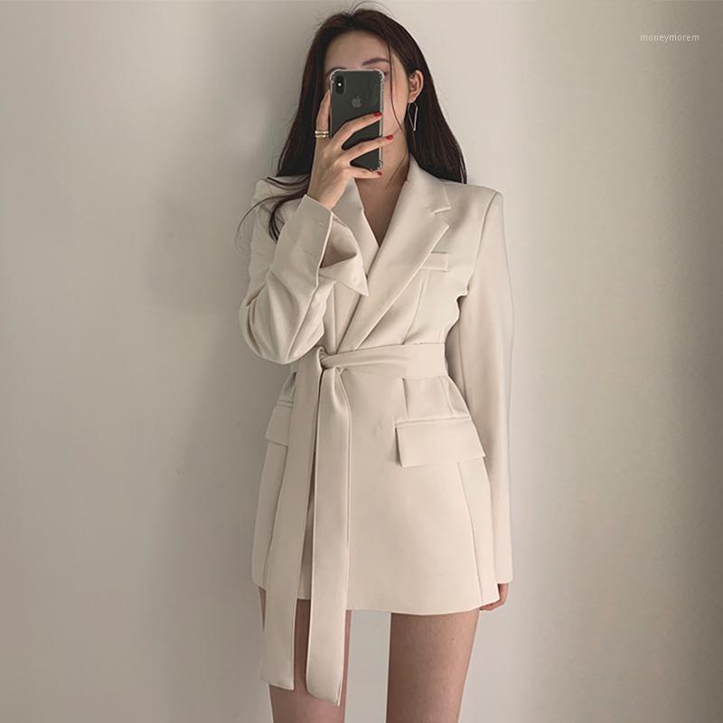 

Fanco Women Korean Blazers and Jackets White Women Blazer Long Suit Jacket Black Blazer Female Cape Long Sleeve Womens Suit1, Beige
