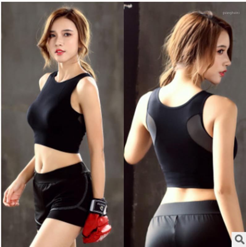 

Women Breathable Mesh Shockproof Underwear Padded Ladies Athletic Gym Running Seamless Fitness Yoga Pilate Vest Sports Bra Tops1, Black