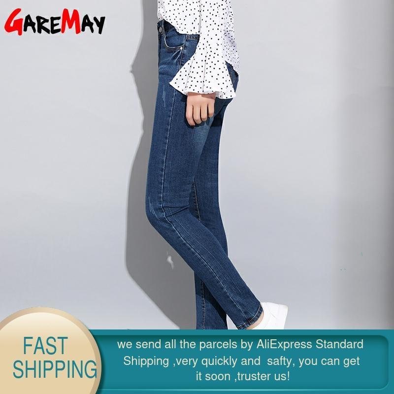 

Garemay Women's Blue Jeans Stretch Classics Denim Pants Women Mom High Waisted Skinny Ladies Jeans Casualfor Women 201109, Mid blue