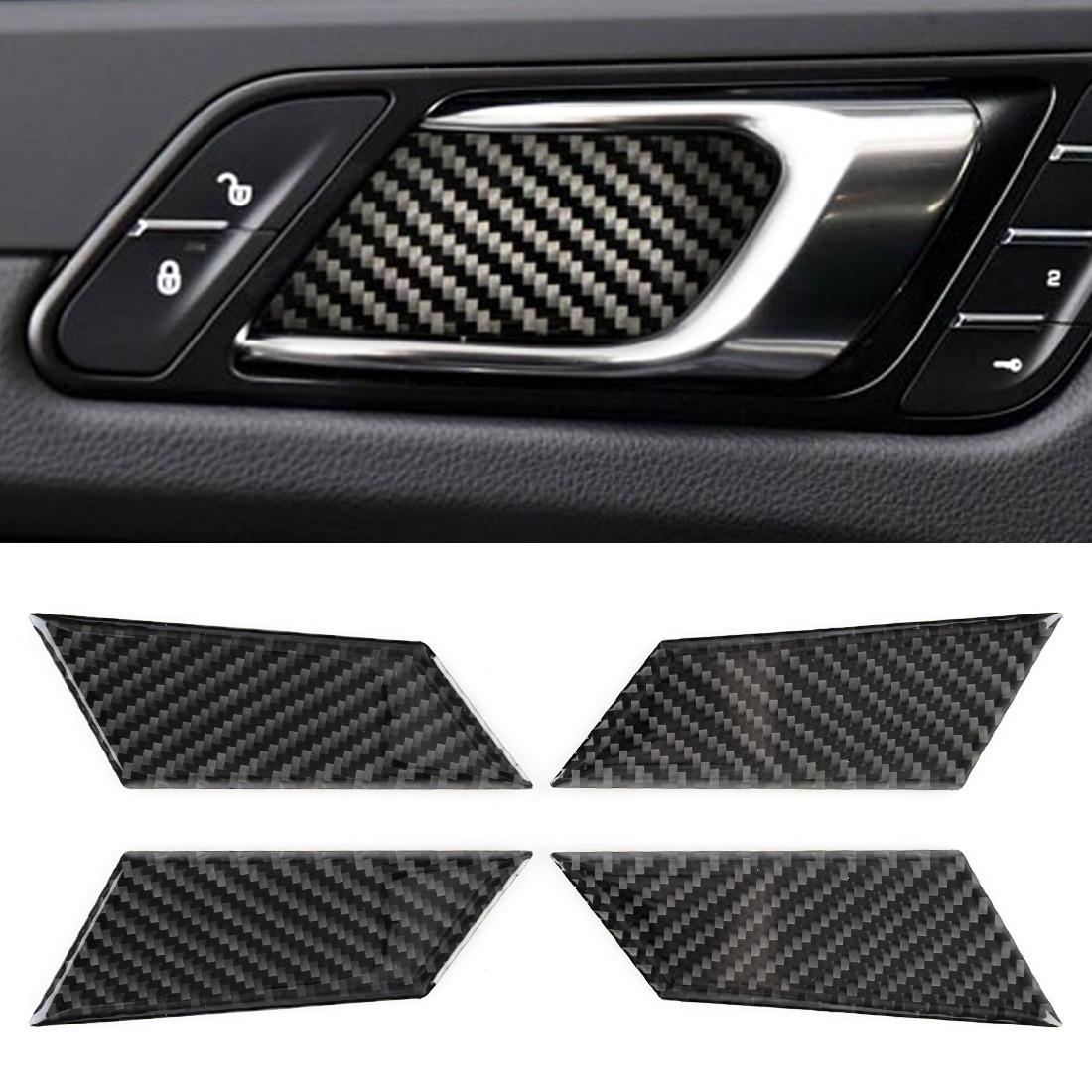 

4 PCS Carbon Fiber Car Inner Door Bowl Decorative Sticker for Porsche Macan