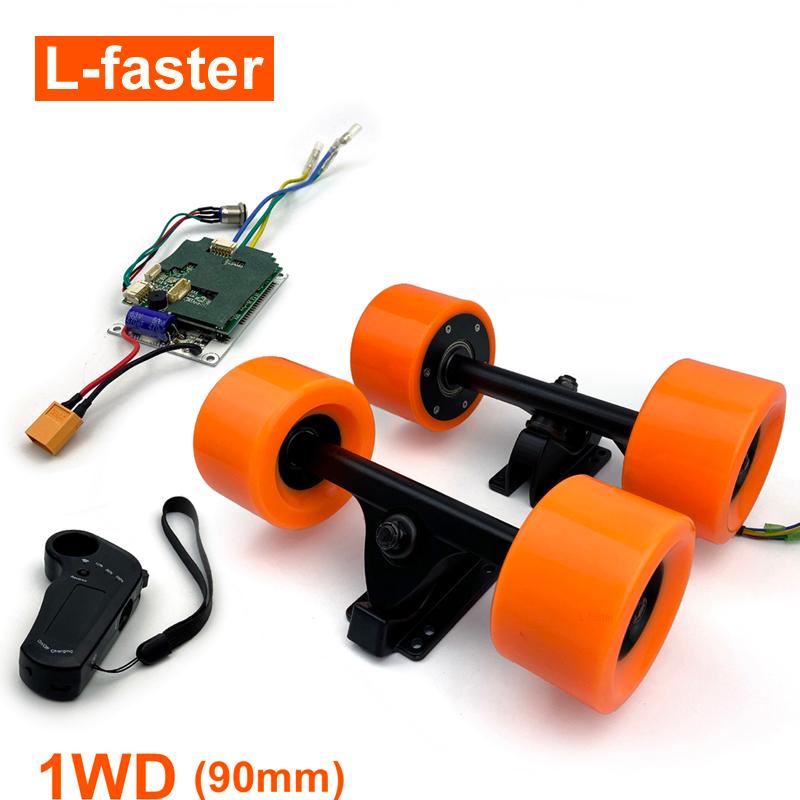 

90mm Electronic Longboard Conversion Kit With One Drive Brushless Hub Motor Wheel With Wireless Controller DIY Gift For Boy, Black kit