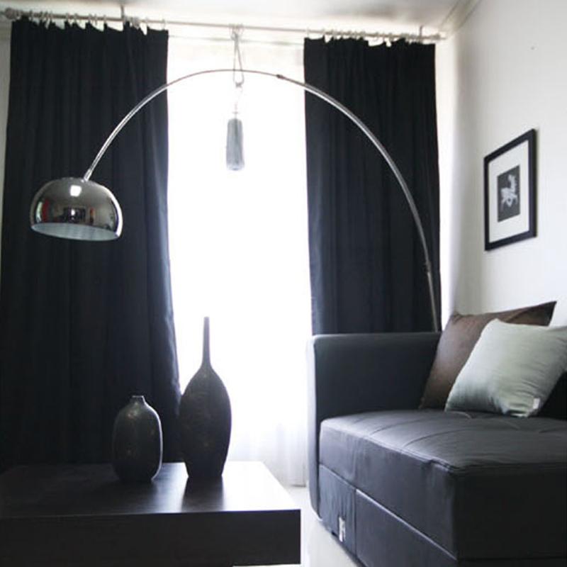 

Black Solid Colors Curtains for Living Room Luxury Physical Blackout Curtains for the Bedroom/ Kitchen Window Curtain Decoration