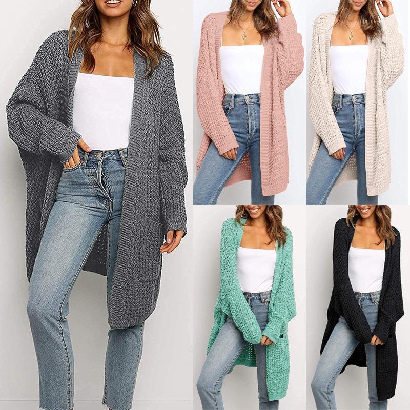 

Lugentolo Cardigan Women Sweaters Knitted Fall Fashion Loose Full Sleeve Casual Acrylic V-Neck women clothes1, Light grey