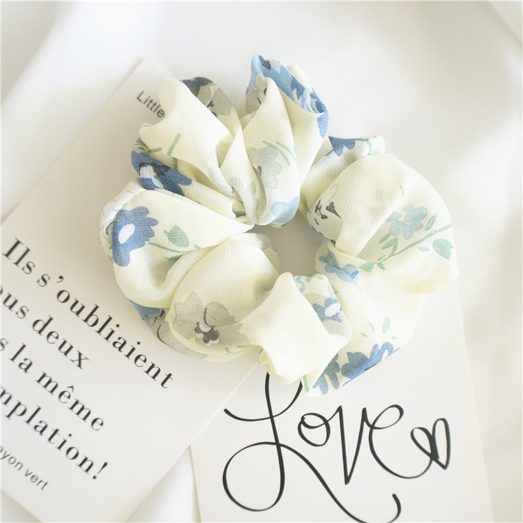 

Scrunchy Hair Ties Ropes Elastic Lady Floral Print Soft Flowered Cotton Exquisite Rubber Band Loop Circle Gift Headwear Styling Tool