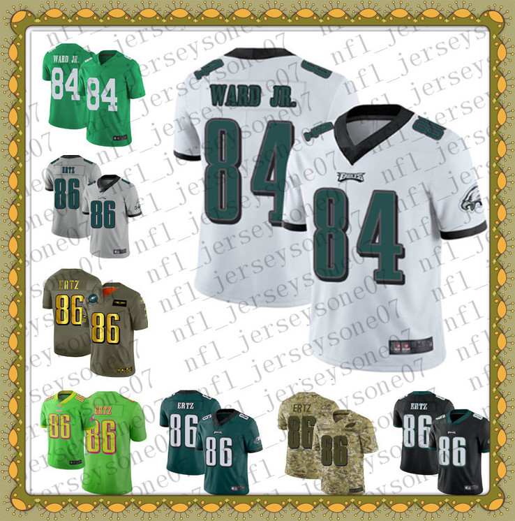 

2020 Custom Mens women philadelphia eagles 84 Greg Ward Jr. 86 Zach Ertz Green Stitched Football 100th Season Vapor Limited Jersey, Black