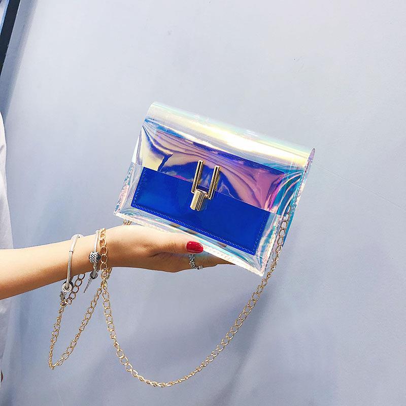 

Fresh Art Laser Spin Package of Single Shoulder Women's Bag Oblivious Small chain Wear simple and elegant 7NWI, Pinker