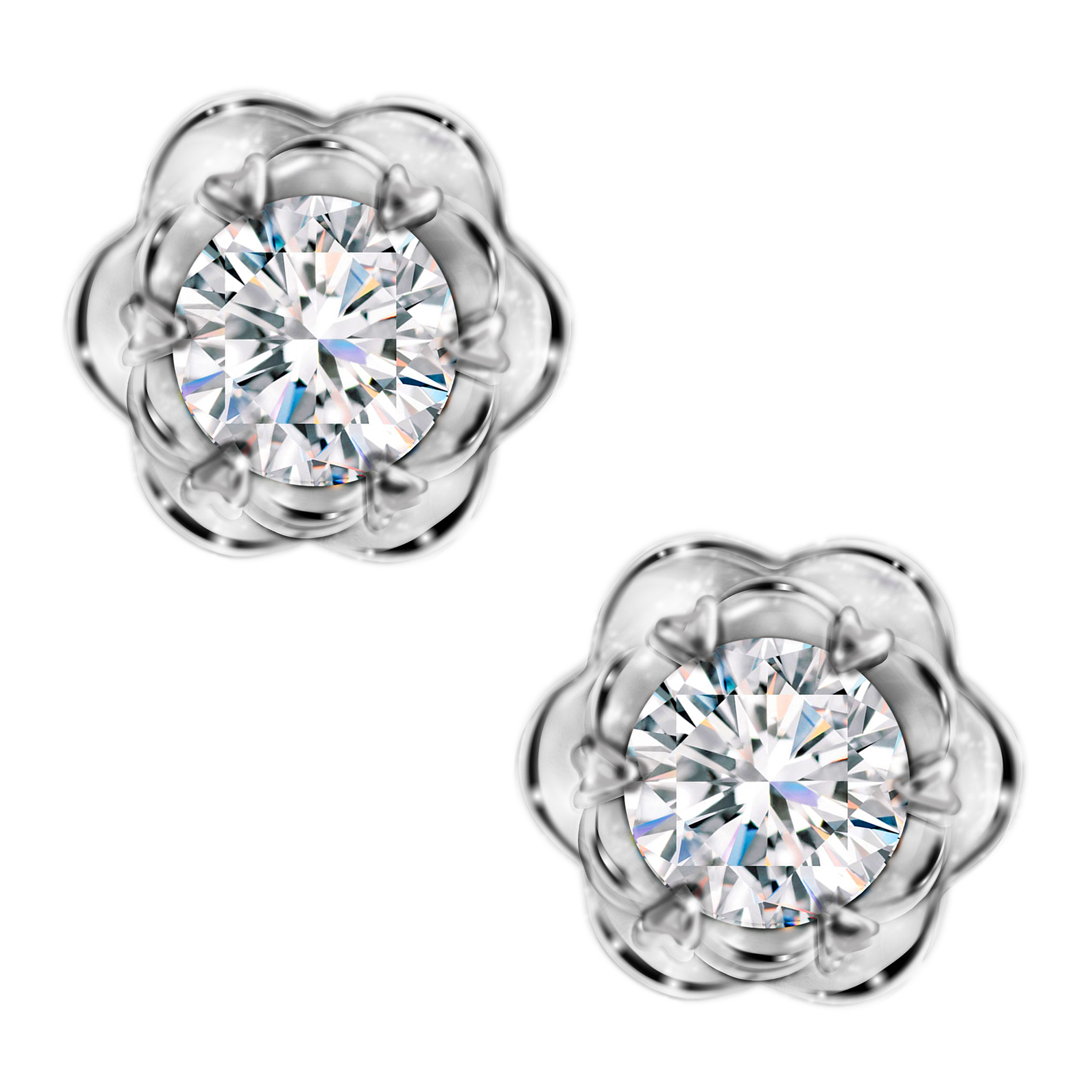 

Moissanite Stud Earrings, 0.6ct-2ct DF Color Brilliant Round Cut Lab Created Diamond Earrings 18K White Gold Plated Silver Friction Back for Women Men, Golden;silver
