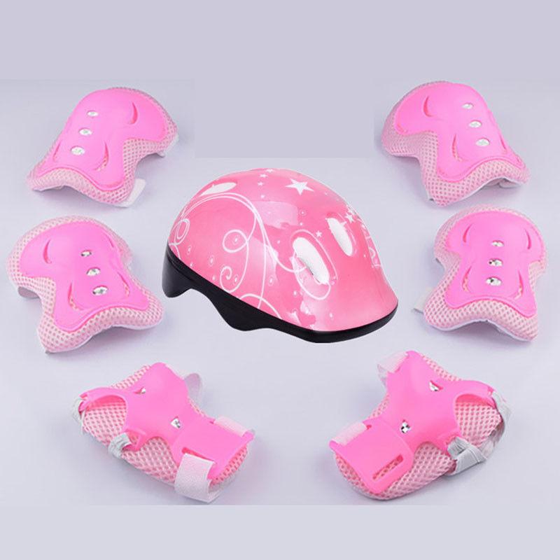 

7Pcs Kids Knee Brace Skating Protective Gear Set Knee Wrist Guard Elbow Pad Bicycle Skateboard Ice Skating Roller Protector, Red