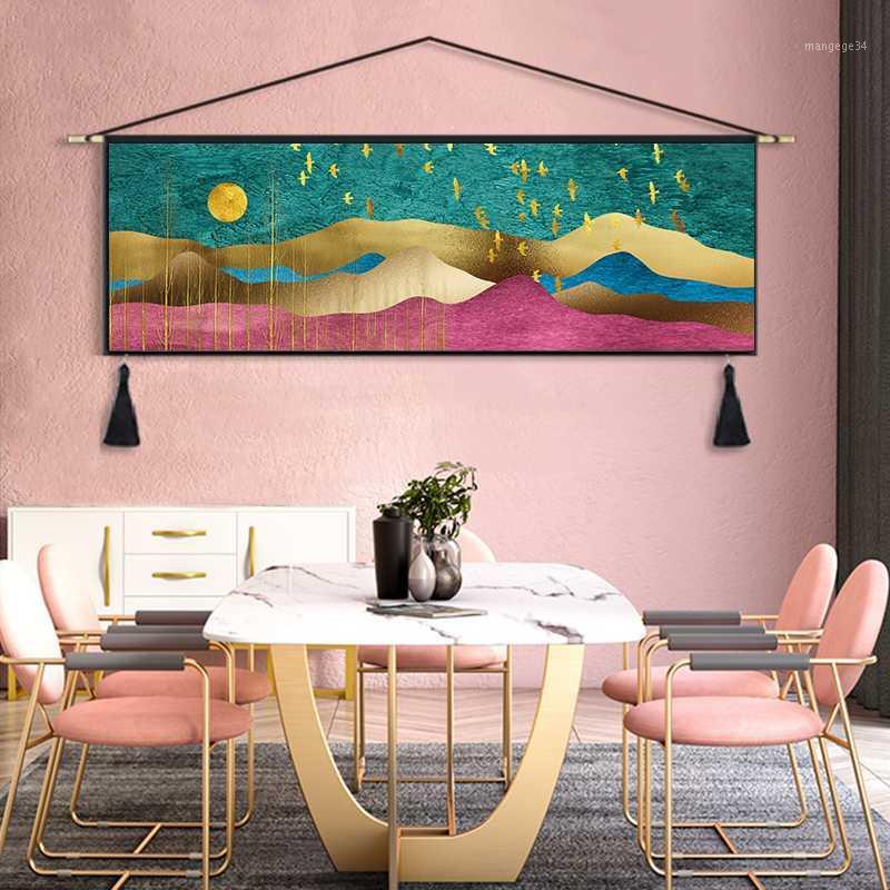 

Nordic Abstract Art Tapestry Wall Hanging Large Landscape Mountain Tapestry Aesthetic Moon Wandteppich House Decoration AD50WT1