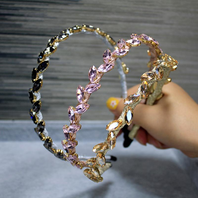 

Lystrfac New Romantic Rhinestone Headband for Women Fashion Transparent Hairband Bridal Female Party Hair Accessories