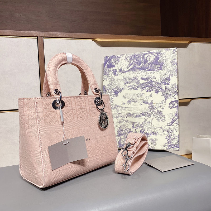 

2021 Top Quality Designer Luxury Women Handbag Fashion Shoulder Bag Lady D-Lite Check Embroidered Princess Bag, No