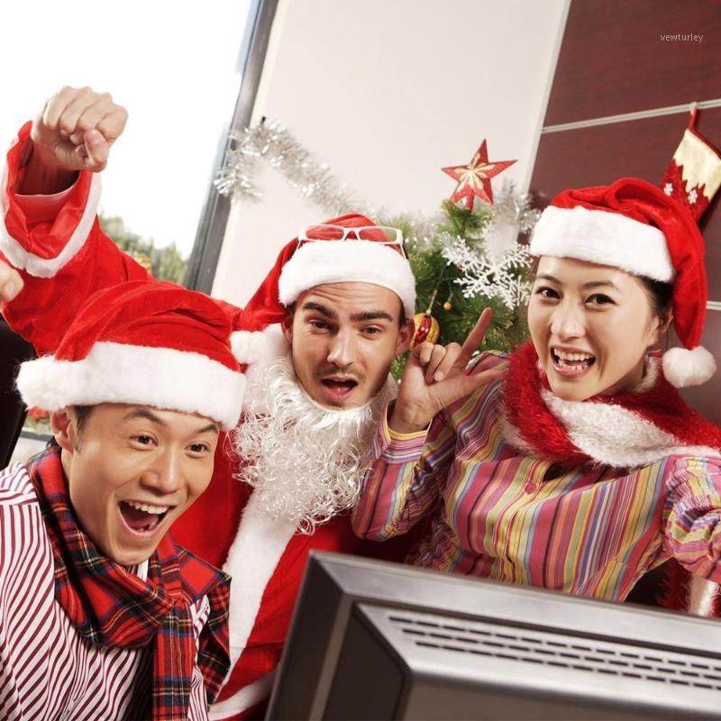 

4PCS Santa hat winter warm christmas caps for Family plush hat soft Christmas Home Party New Year kerstmuts noel bonnet FD1