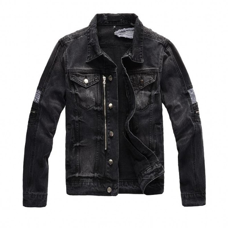 

2021 New denim jacket high fashion bomber Denim Slim windbreaker jacket High quality Mens jean clothing, Picture color-1
