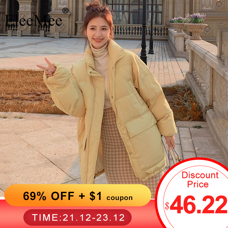 

EleeMee Winter Jaet For Female 2022 Thi Warm Deep Poet Zipper Ins Fashion New Arrival Stylish Parkas Women Coat Size S-Xl, Black