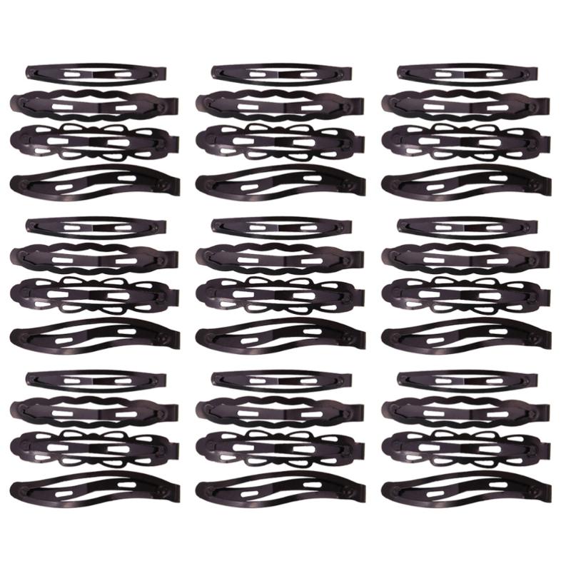

48PCS/4Sets Women Hairpins Simple Bang Hair Clips Side Barrette Steel Snap Clip for Kids Girls (119/120/121/122