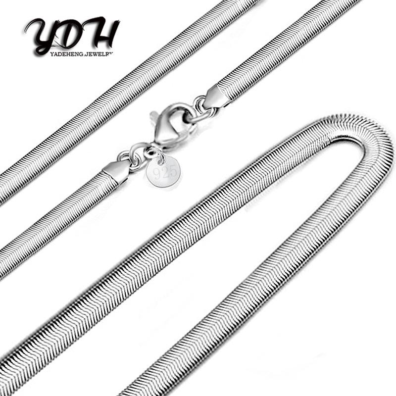 

Men Wholesale Silver Plated Necklace Chain Women Fashion Jewelry 6MM Snake Chains Necklace 16 18 20 22 24" High Quality