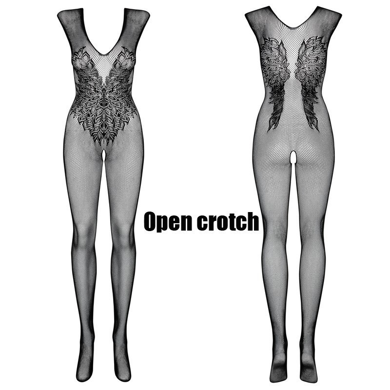 

Sexy open lingerie babydoll fishnet nightgown, Red