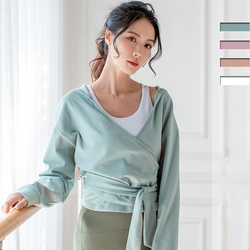 

New Lazy Style Plus Velvet Women Bandage Yoga Clothes Autumn/Winter Cotton Workout Loose Sports Coat Long-Sleeve Hoodie Jacket, Green