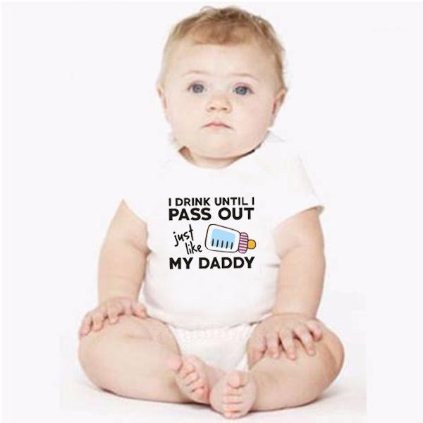 

New Born Baby Clothes One-Pieces Letter Printing Rompers Baby Onesie Clothing Toddler Infant Kids Boys Jumpsuit Outfits1, White