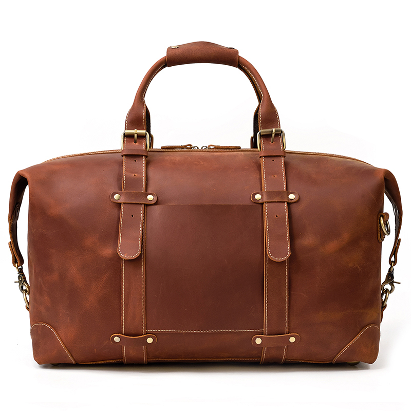 

Mahuebag new design leather travel for men duffle great luggage bag 50cm business flight, Dark brown2.