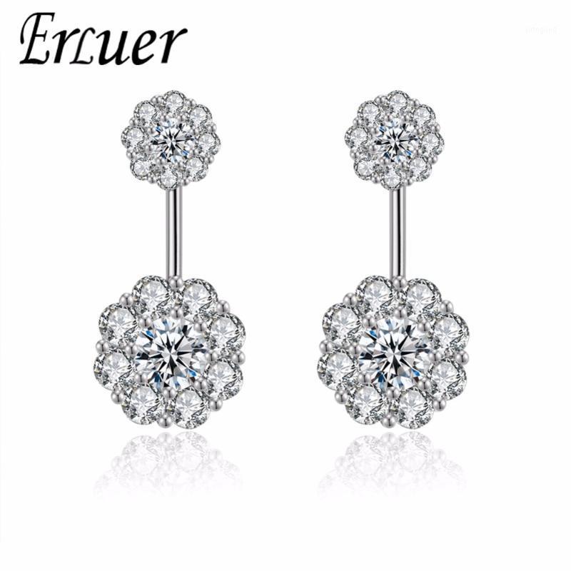 

Dangle & Chandelier ERLUER Trendy Women Drop Earrings Classic CZ Rose Gold Wedding Earing For Girls Fashion Party Jewelry Friendship Valenti